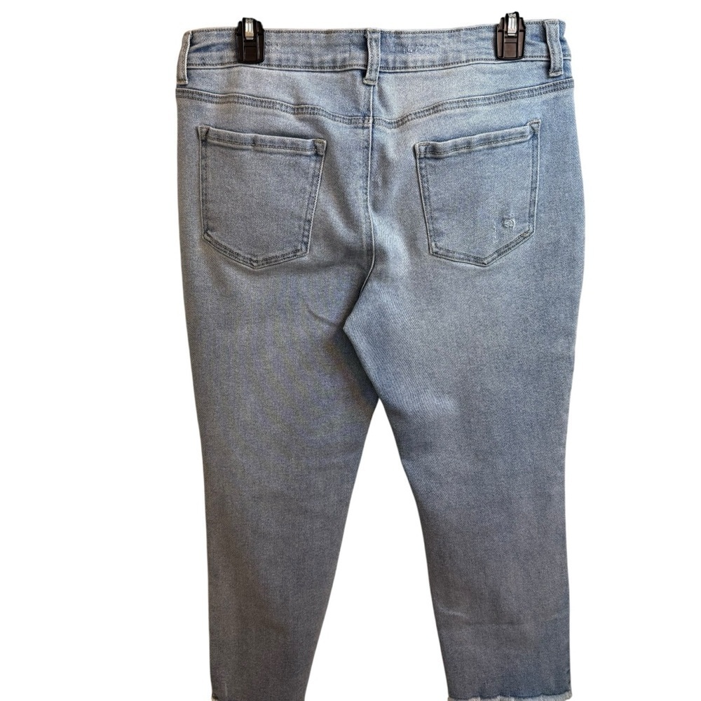 Altar'd State Blue Cropped Mid Risr Ankle Jeans Distressed - Picture 2 of 7